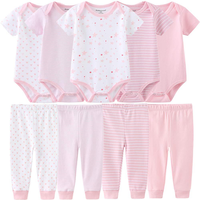 Combinaison à manches courtes prête à être expédiée, 100% coton, combinaison à manches courtes pour bébé, douce pour la peau, couleur unie, ensemble de barboteuses pour nouveau-né