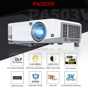 จอโปรเจคเตอร์ PA503W สำหรับธุรกิจและการศึกษา ความสว่าง 3800 ลูเมน WXGA โปรเจคเตอร์พกพา PA503W โปรเจคเตอร์พกพา Viewsonic ระยะฉายสั้น PA - Product Image 4