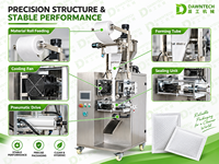 Machine d'emballage automatique de poudre à vis sans fin, machine d'emballage de sachets non tissés à trois soudures ultrasoniques pour poudre fine de chaux minérale