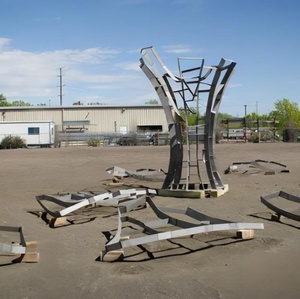 Escultura de jardim ao ar livre, escultura moderna em árvore, perfil de metal grande profissional em aço inoxidável personalizável - Product Image 5