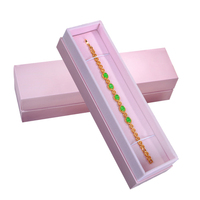 Emballage de bijoux en carton velours avec logo personnalisé, grande perle, boîte à bijoux indienne en or