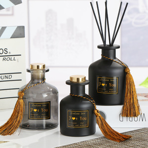 Contenitore per profumo in vetro di fabbrica confezione Logo personalizzato classico nero opaco bianco rotondo canna diffusore in vetro bottiglia <span class=keywords><strong>150ml</strong></span> - Product Image 3