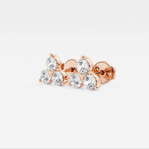 Elegantes Pendientes de Moda con Tres Piedras de Diamante Cultivado en Laboratorio de 1 1/2 Quilates, con Brillo Brillante, Joyería de Lujo Ética para Mujer - Product Image 2