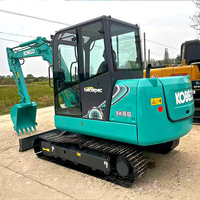 Excavator Mini Crawler Kobelco SK60 Bekas 6 Ton Asli Jepang, Mesin Penggali Hidrolik untuk Pekerjaan Konstruksi, Lanskap, dan Pembuatan Parit