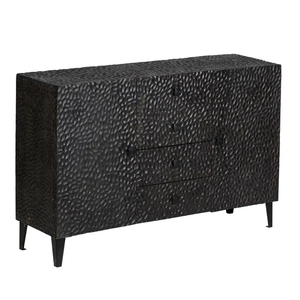 Buffet en bois de manguier avec structure en acier doux, finition bois noir et métal, meuble de rangement pour salon, salle à manger, bureau à domicile - Product Image 5