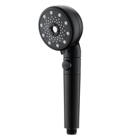 Puissant chrome poli douchette sous pression PP filtre 5 Modes y compris Jet bain Massage salle de bain pommeau de douche arrêt d'eau