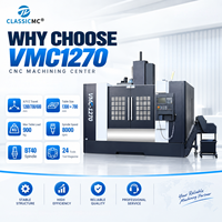 Centre d'usinage vertical CNC VMC1270 avec magazine à 24 outils et changement d'outil en 2 secondes pour le fraisage d'équipements médicaux et de cavités de moules