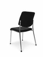 Chaise de visiteur moderne en cuir PU avec pieds en métal chromé, chaise de réunion, de conférence, de réception, de visiteur pour salle de formation scolaire