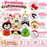 Patch brodé en gros, motifs animaux mignons, Kawaii (Chat, Chien, Lapin, Pingouin, Ours, Pomme), pour enfants, thermocollant et à coudre