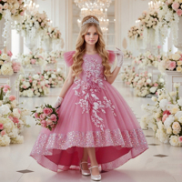 Robe de demoiselle d'honneur de style européen, robes scintillantes pour grandes filles pour anniversaire, robe de mariée longue pour fille