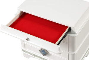 Luxury 5-Piece Queen Bedroom Set with Wood Construction Adjustable Height Dresser Storage Contemporary Design White Finish - Product Image 5