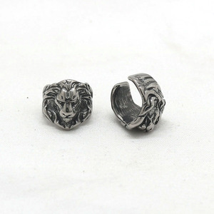 yunnique Lion Head Titanium Steel Clip-On <b>Earrings</b> For Men Women Retro Animal Shape <b>Ear</b> <b>Cuffs</b> Stainless Steel Jewelry - Product Image 1