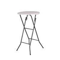 Tables de bar pliantes en plastique rondes blanches de 60 cm (24 pouces) de diamètre, portables pour l'extérieur, pour hôtels et centres commerciaux