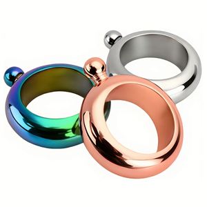 Botella de Alcohol Portátil en Forma de Brazalete de Acero Inoxidable 304, a Prueba de Fugas, Redonda, para Viajes, Whisky - Product Image 2
