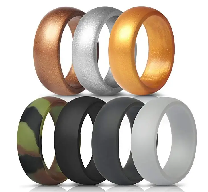 Custom High quality silicone wedding ring camo