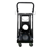 Chariot de soudage en acier à 2 niveaux, chariot universel à roulettes pour soudeuse MIG, chariot pour bouteilles de gaz avec 2 chaînes en zinc, roues de 7 pouces