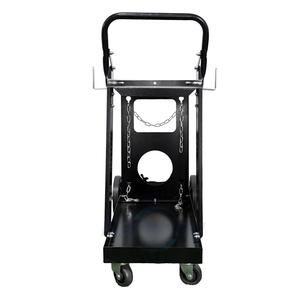 2 Tiers Steel Welding Machine <b>Trolley</b> Cart Universal Rolling MIG Welder Gas Cylinder Cart with 2 Zinc Chains 7 Inch Wheels - Product Image 5