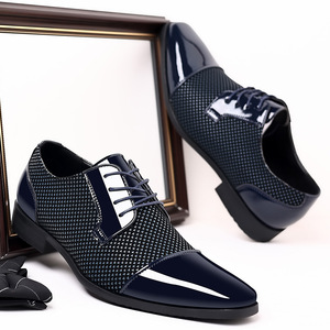 Chaussures de Mariage pour Homme en Polyester à Lacets, Nouveau Style Britannique et Coréen, Respirantes, à Bout Rond, Idéales pour le Printemps et l'Automne, Formelles et Décontractées - Product Image 1