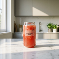 Bouteille de jus en plastique jetable avec logo personnalisé, conteneur transparent pour boissons de 12 oz pour les cafés