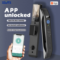 XSDTS K9 Funciona con Tuya/Wishome, Cerradura Inteligente para Puerta con Wifi, Huella Digital Inteligente, Reconocimiento Facial