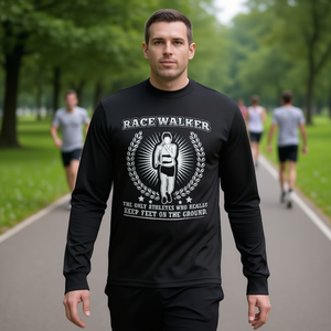 T-shirt à manches longues Race Walker, l'unique athlète qui garde les pieds au sol - Product Image 3