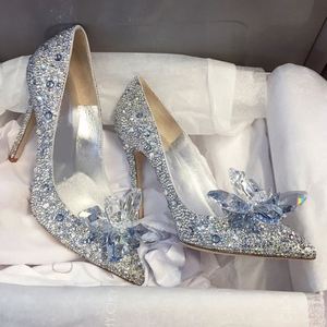 Zapatos de Tacón Alto de 8 cm con Pedrería de Cristal para Novia, Zapatos de Tacón para Mujer, Punta Puntiaguda, Sin Cordones, para Verano e Invierno 2026 - Product Image 2