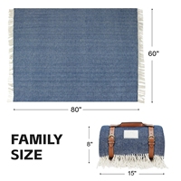Couverture de pique-nique moderne, populaire, imperméable, légère et portable pour l'extérieur, avec un design personnalisé à pompons, idéale pour le camping et les barbecues