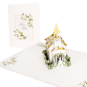 <span class=keywords><strong>Carte</strong></span> d'invitation de mariage dorée personnalisée Winpsehng, design magnifique, <span class=keywords><strong>carte</strong></span> de vœux 3D pop-up - Product Image 2