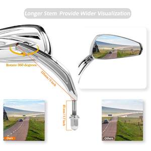 For Harley Road King Street Electra Glide Road Glide Dyna Softail Rearview <b>Mirrors</b> Chrome Motorcycle Accessories - Product Image 2