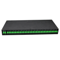 ZG Tech Proveedor de Servicios de Internet, Divisor PLC Negro SM 1x32 1U para Rack, Módulo Cassette SC/APC ABS, División 50/50, Monomodo G.657A1