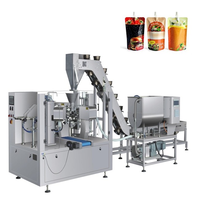 Milk & Fruit Juice Automatic Liquid Filling Detergent PLC Controlled Sachet Sealing Spout Pouch Plastic Water Packing Machine