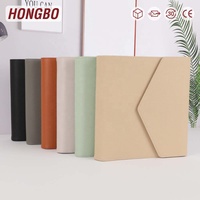 Hongbo Pebble Grain Cuir 6 Existant Coloré Prêt à Expédier A5 Anneau Agenda Enveloppe En Cuir pour Argent Classeur Organisateurs