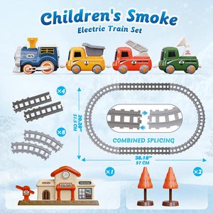 Ensemble de <span class=keywords><strong>train</strong></span> AJB pour tout-petits avec vapeur, lumières et sons, <span class=keywords><strong>train</strong></span> magnétique sûr, jouets de <span class=keywords><strong>train</strong></span>, cadeau d'anniversaire - Product Image 2