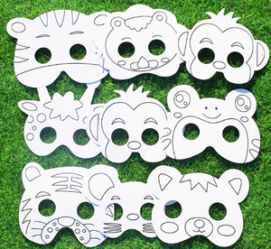 DAMAI Masque animal en papier vierge à peindre et décorer, kit de bricolage pour enfants, idéal pour fêtes, cosplay, Halloween et activités manuelles - Product Image 2
