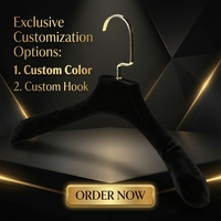 Cintre en velours noir de luxe YT pour femmes, cintre large pour épaules, cintre en velours pour manteau d'homme, cintre en velours pour costume