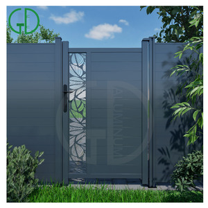 Gd bột áo đen riêng tư vườn WPC <span class=keywords><strong>Composite</strong></span> gỗ hàng rào Bảng điều chỉnh 6x6 6x8 nhôm bài viết cho hàng rào với khe trượt - Product Image 6