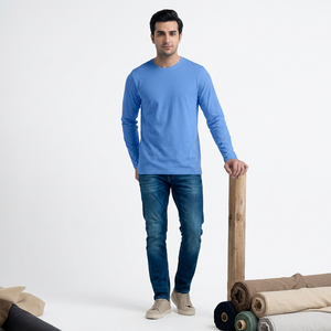 T-shirts décontractés à manches longues pour hommes, design personnalisé, vente en gros, t-shirts à manches longues unisexes, 100% coton, t-shirt d'été surdimensionné, vêtements pour hommes - Product Image 1
