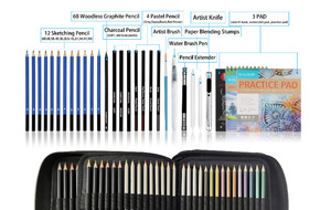 Set de crayons de couleur Soluble dans l'eau, 12 couleurs, crayon pour croquis, peinture, bon marché, Kit professionnel, 126 pièces - Product Image 6