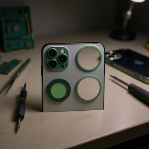 Lente de Cámara Trasera Verde con Marco para iPhone 12, Pieza de Reparación Electrónica - Product Image 3