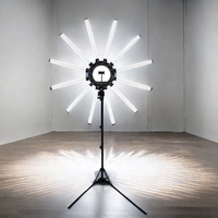 Kit photographique professionnel bicolore 12 tubes Super Light Star Ring Lighting CRI>97 pour YouTube/Maquillage/Vlogs/Streaming en direct