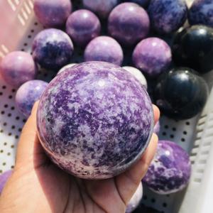 Sfera di cristallo all'ingrosso guarigione pietre viola <span class=keywords><strong>Lepidolite</strong></span> lilla di alta qualità per la decorazione domestica - Product Image 2
