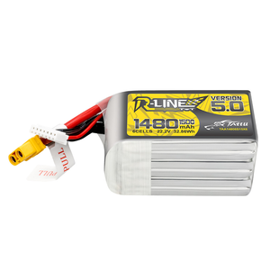 Tattu R-Line V5.0 1480mAh 6S 150C 22.2V Lipo Battery-High <span class=keywords><strong>Voltage</strong></span> 22.2V 6S 1480mAh 150C LiPo Pack עם תקע XT60 - Product Image 2