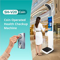 Kiosco de 19 Pulgadas con Pantalla LCD para Chequeo de Salud Corporal Operado con Monedas, Báscula de Grasa Corporal, IMC, Altura y Peso para Centros Comerciales