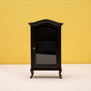 1:12 Casa de muñecas Exhibición de simulación en miniatura con vino de madera para elfo de Navidad Gabinete Librería Arc Top - Product Image 1