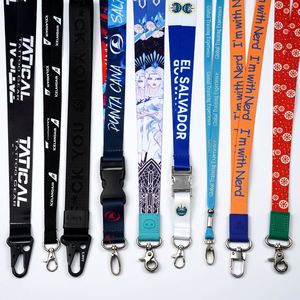 Free Sample Custom Logo Jacquard Sublimation & Silk Screen Printed <b>Polyester</b> Neck <b>Lanyard</b> with Hook - Product Image 2