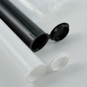Custom 98mm 120mm Black Pop Top Vial <b>Plastic</b> Joint <b>Tube</b> Herbs Smoke Packaging Container with Bulk Price - Product Image 2
