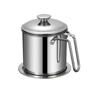 Utensilios de Cocina de Acero Inoxidable, Accesorios para Separar Residuos de Aceite, Juego de Tazas Filtrantes de Aceite Metálicas, Taza Filtrante de Aceite de Cocina con Tapa - Product Image 1