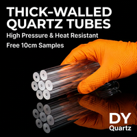 Tubo de Cuarzo DY de Paredes Gruesas, Resistente a Altas Temperaturas, Tubo de Vidrio Transparente para Laboratorio Industrial, Muestra Gratuita de 10 cm
