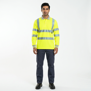 Polo de sécurité réfléchissant en polyester respirant à manches courtes, haute visibilité thermique, protection incendie, vente en gros usine - Product Image 1