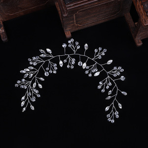 AA0160479 Fashion Bridal Crystal <strong>Hair</strong> Jewelry Handmade Pearls <strong>Hair</strong> <strong>Pins</strong> <strong>Wedding</strong> Headdress - Product Image 6